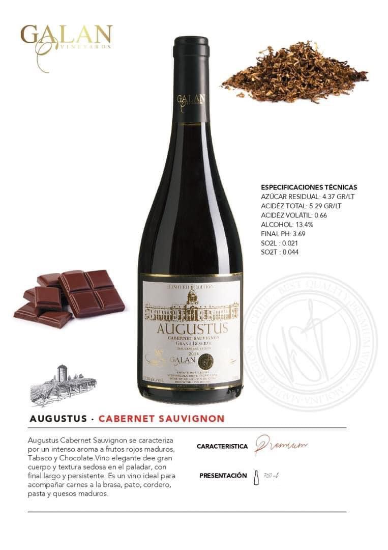 (6 botellas 750 ml) Gran Reserva Augustus - Cabernet Sauvignon
