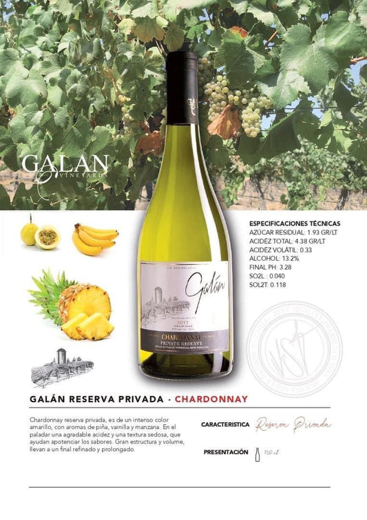Galán Reserva Privada Chardonnay - 6 Botellas 750 ml
