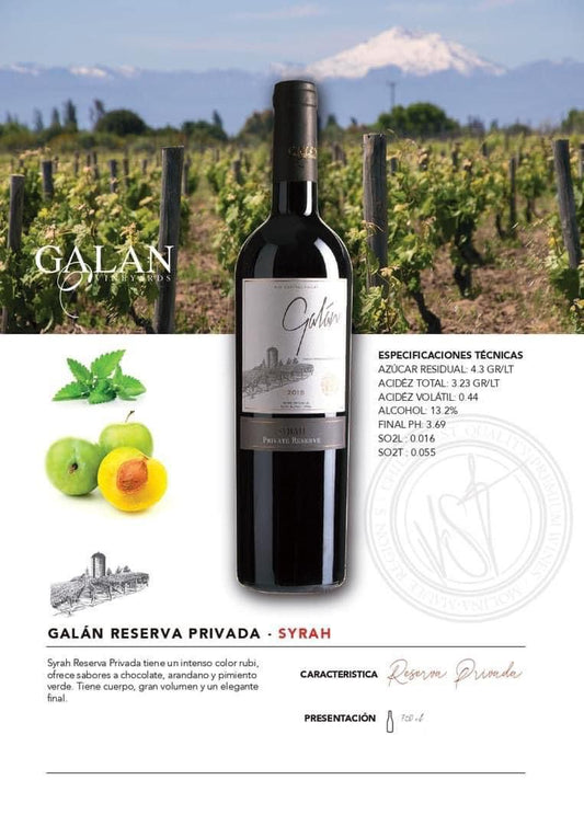 Galán Reserva Privada Syrah - 6 botellas 750 ml