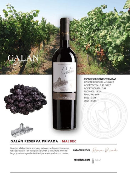 (1 Botella 750 ml) Galán Reserva Privada - Malbec