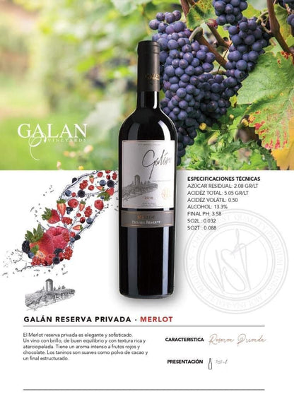 (12 Botellas 750 ml) Galán Reserva Privada - Merlot