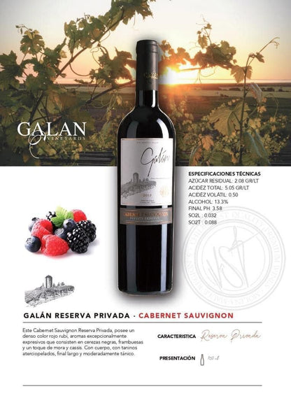 (12 Botellas 750 ml) Galán Reserva Privada - Cabernet Sauvignon